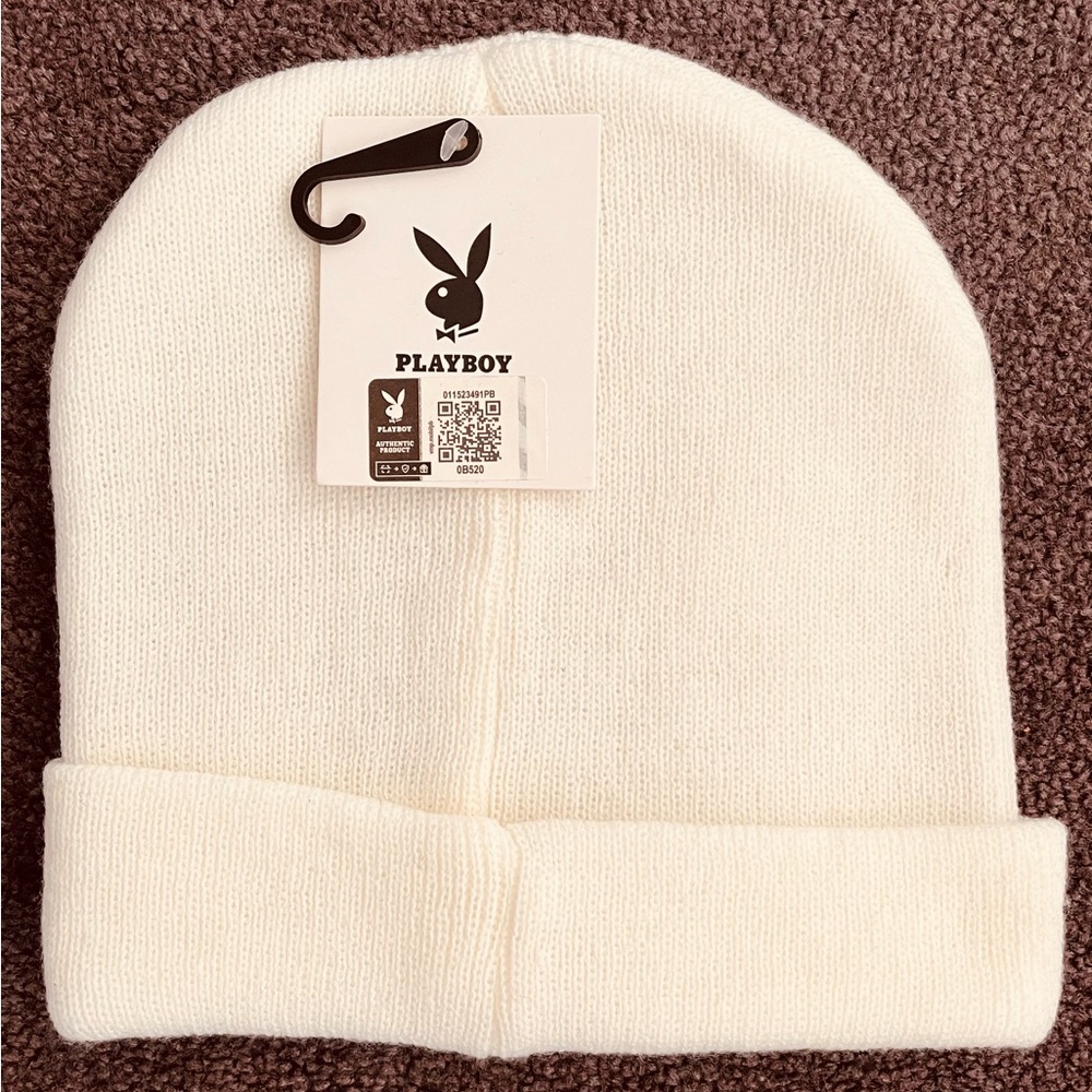 New “Playboy” Unisex Cream Color Toque  🖤 Year Round Versatility - #Fashion - Picture 4 of 5